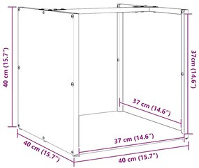 Suporte para lenha 40x40x40 cm aço laminado a frio branco