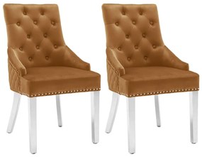vidaXL Cadeiras de jantar 2 pcs veludo castanho