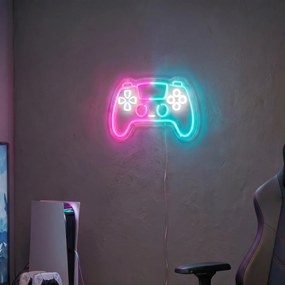 Candeeiro de Parede Neon Rosa com Azul Incl. LED - Controller
