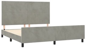 Estrutura de cama sem colchão 160x200 cm veludo cinzento-claro