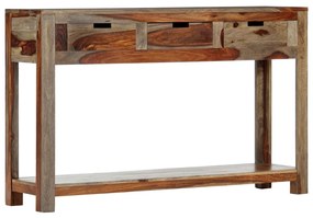 Mesa consola c/ 3 gavetas 120x30x75 cm madeira acácia maciça