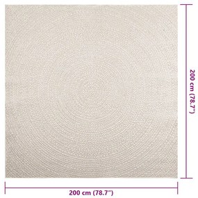 Tapete ZIZUR creme 200x200cm aspeto de juta interior e exterior
