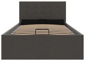 Cama hidráulica arrumação 90x200cm tecido cinza-escuro