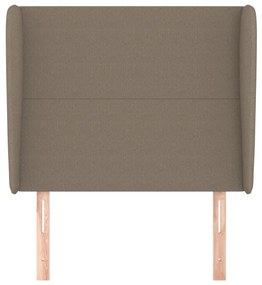 Cabeceira cama c/ abas tecido 93x23x118/128cm cinza-acastanhado