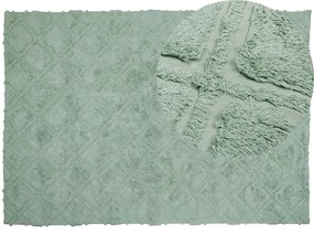 Tapete em algodão verde 160 x 230 cm HATAY Beliani