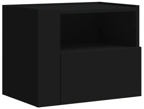 Mesas de cabeceira de parede 2 pcs 45x30x35 cm preto