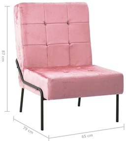 Cadeira de descanso 65x79x87 cm veludo rosa
