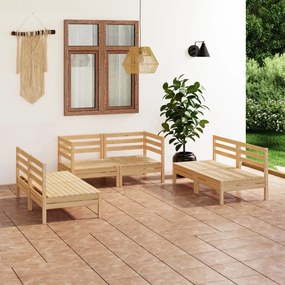 vidaXL 6 pcs conjunto lounge de jardim pinho maciço