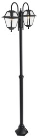Lanterna de exterior clássica preta 235 cm 2-luzes IP44 - Berta Clássico / Antigo