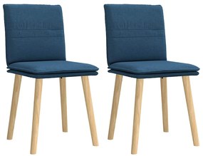Cadeiras de jantar 2 pcs tecido azul