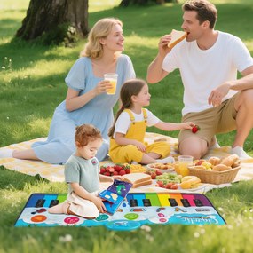 Tapete de piano para crianças com 8 sons de instrumentos com teclado para crianças com mais de 3 anos 120 x 47 cm Multicolor