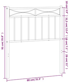 Cabeceira de cama 75 cm metal preto