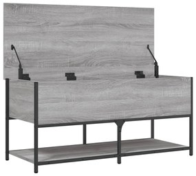 Banco arrumação 100x42,5x47cm derivados madeira cinzento sonoma