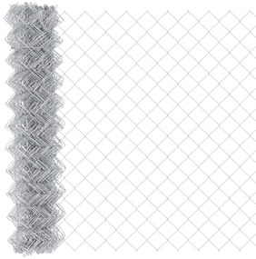 Cerca de Cadeia com 7 Postes Flangeados 1.2x10 m Aço Galvanizado
