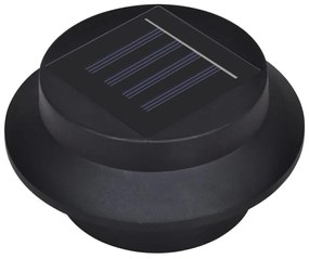 Candeeiros solares de exterior LED para vedações 12 pcs preto
