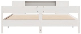 Cama com estante sem colchão 200x200 cm pinho maciço branco