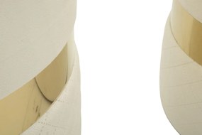 PUFE COM ARMAZENAMENTO SHEFFILD 2 PEÇAS Ø 37X42-28X35 CM CREME E DOURADO
