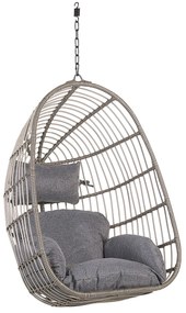 Cadeira suspensa em rattan cinzento com suporte CASOLI Beliani