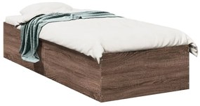 Estrutura de cama 75x190 cm derivados madeira carvalho castanho