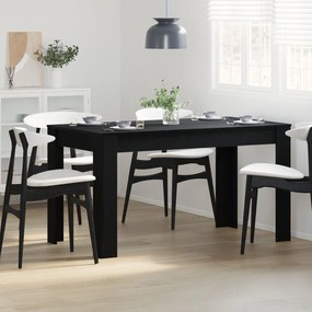 Mesa de Jantar vidaXL Preta de Carvalho 140x74,5x76 cm em Madeira Reco
