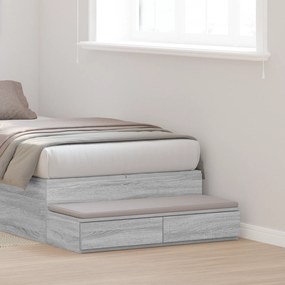 Gavetas para Cama Cinza Sonoma 90x36,5x16,5 cm Madeira Industrial vidaXL
