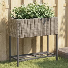 vidaXL Canteiro de jardim com prateleira 2pcs 70x28x70cm vime PE