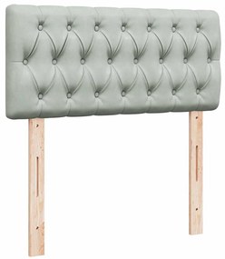 Cama com molas/colchão 100x200 cm veludo cinza-claro