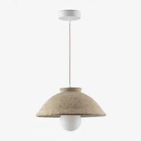 Lâmpada De Teto Suspensa Em Terracota Sainza Ø32 Cm & Tapioca Bege - Sklum