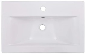Lavatório embutido 61x39,5x18,5 cm cerâmica branco