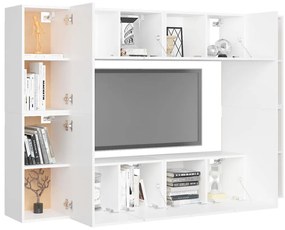 8 pcs conjunto de móveis de TV derivados de madeira branco