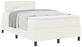 Cama Box Spring com Colchão Creme 120x200 cm Tecido de Veludo Cotelê
