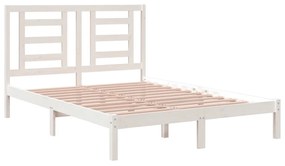 Estrutura de cama dupla 135x190 cm pinho maciço branco