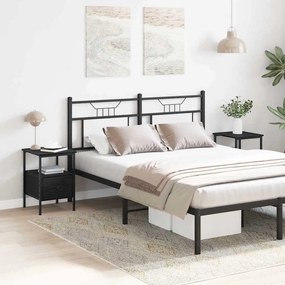 vidaXL Armários de Cabeceira 2 pcs Carvalho Preto 34x36x50 cm Madeira Engenheirada