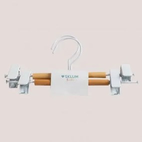 Conjunto De 2 Cabides Com Pinça Corin Kids Branco - Sklum
