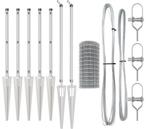 Euro Fence com 7 Postes Espigados 0.6x10 m Aço Galvanizado