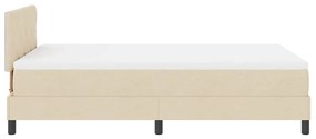 Cama Box com Colchão &amp; Luz LED Bege 120x200 cm Tecido
