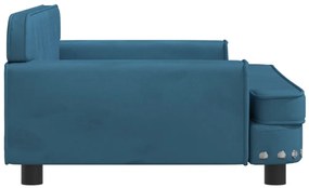 Sofá infantil 90x53x30 cm veludo azul