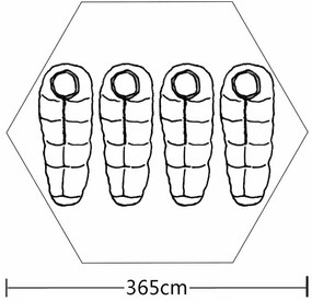 Tenda para 4 pessoas cinzento