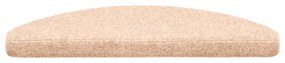 Tapetes escada autoadesivos 5 pcs 65x21x4 cm agulhado castanho