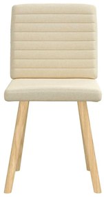 Cadeiras de jantar 2 pcs tecido cor creme