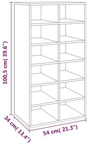 Sapateira 54x34x100,5 cm derivados de madeira cinzento sonoma