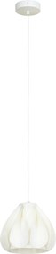 HOMCOM Candeeiro Suspensoo Moderno Candeeiro de Teto com Ecrã de Impressão 3D Iluminação para Sala de Jantar Ø20,5x17,5 cm Branco | Aosom Portugal