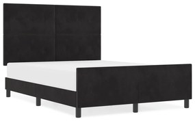 Estrutura de Cama vidaXL Preta 140x190 cm em Veludo