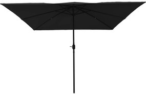 Parasol de Jardim Quadrado vidaXL 295x245 cm Preto