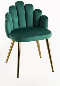 Cadeira Hand Gold Veludo - Verde