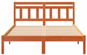 Estrutura da Cama Castanho 140 x 190 cm Madeira de pinho maciça