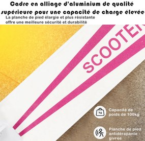 Scooter scooter dobrável scooter altura ajustável scooter urbano 100kg capacidade de carga roxo