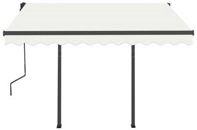 Toldo retrátil automático com postes 3x2,5 m cor creme