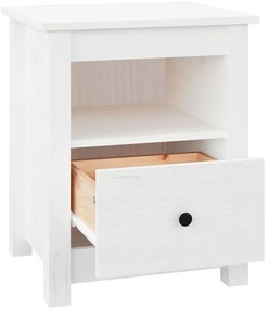 Mesas de cabeceira 2 pcs 40x35x49 cm pinho maciço branco