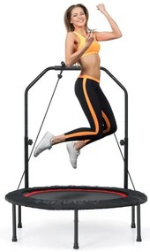 Ø90 cm Trampolim Infantil com Iluminação LED e Alça e Bolsa de Transporte Mini Trampolim Jardim